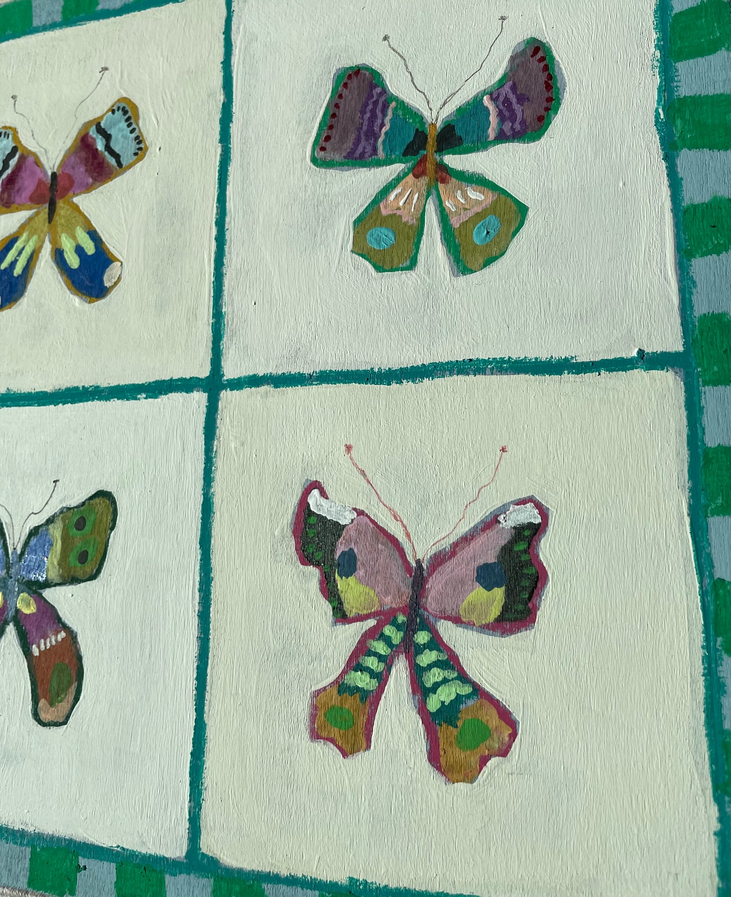 10 x 10 Teal Butterflies