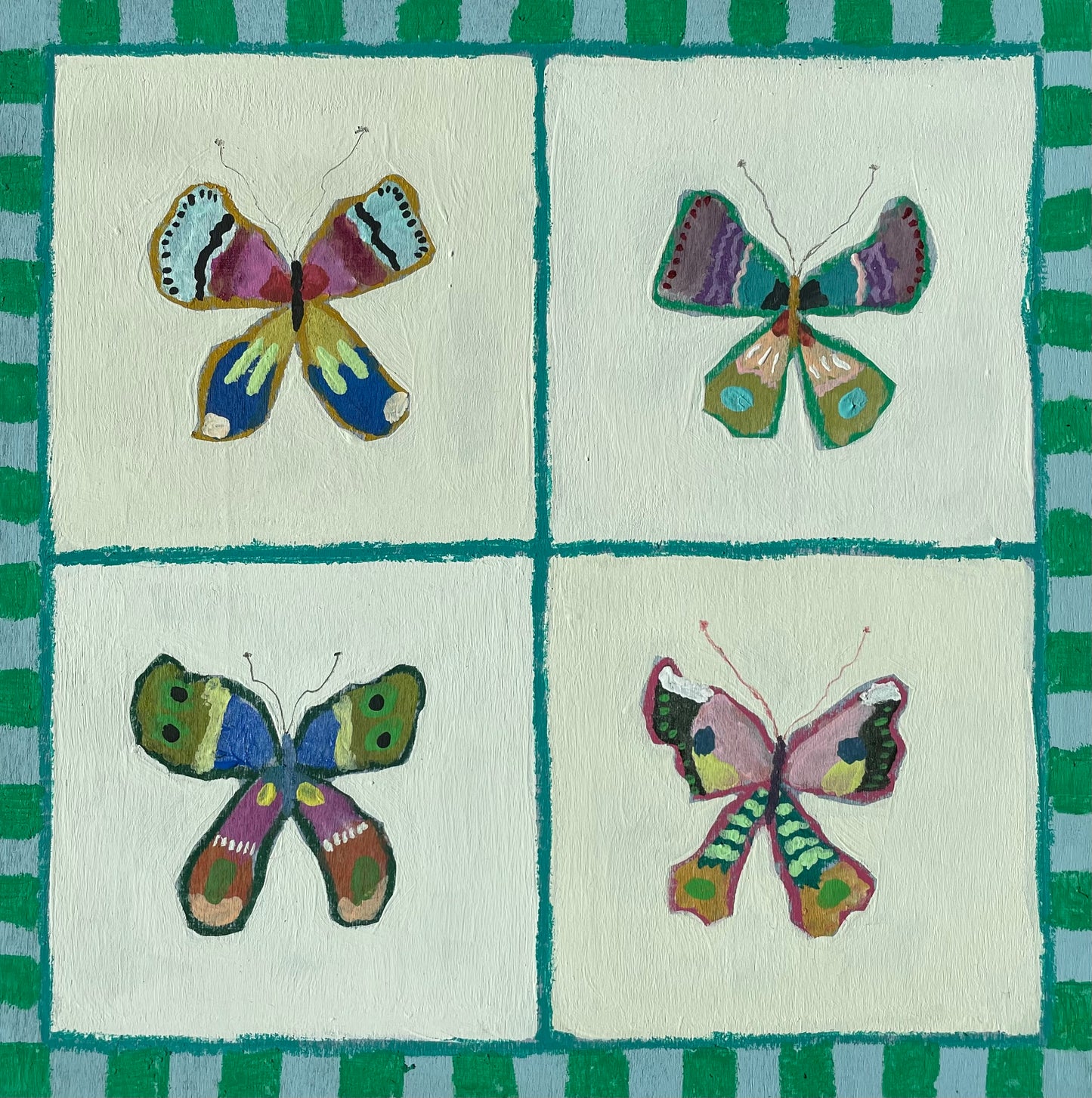 10 x 10 Teal Butterflies