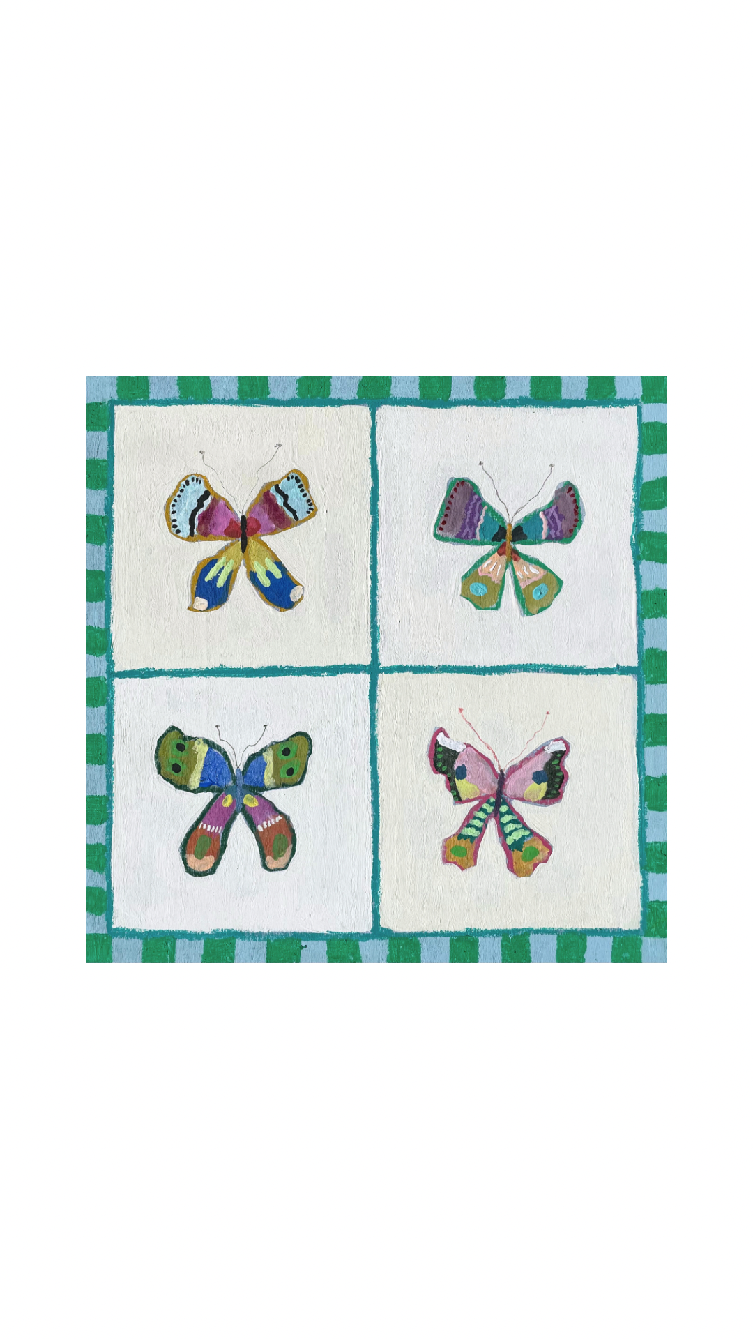 10 x 10 Teal Butterflies