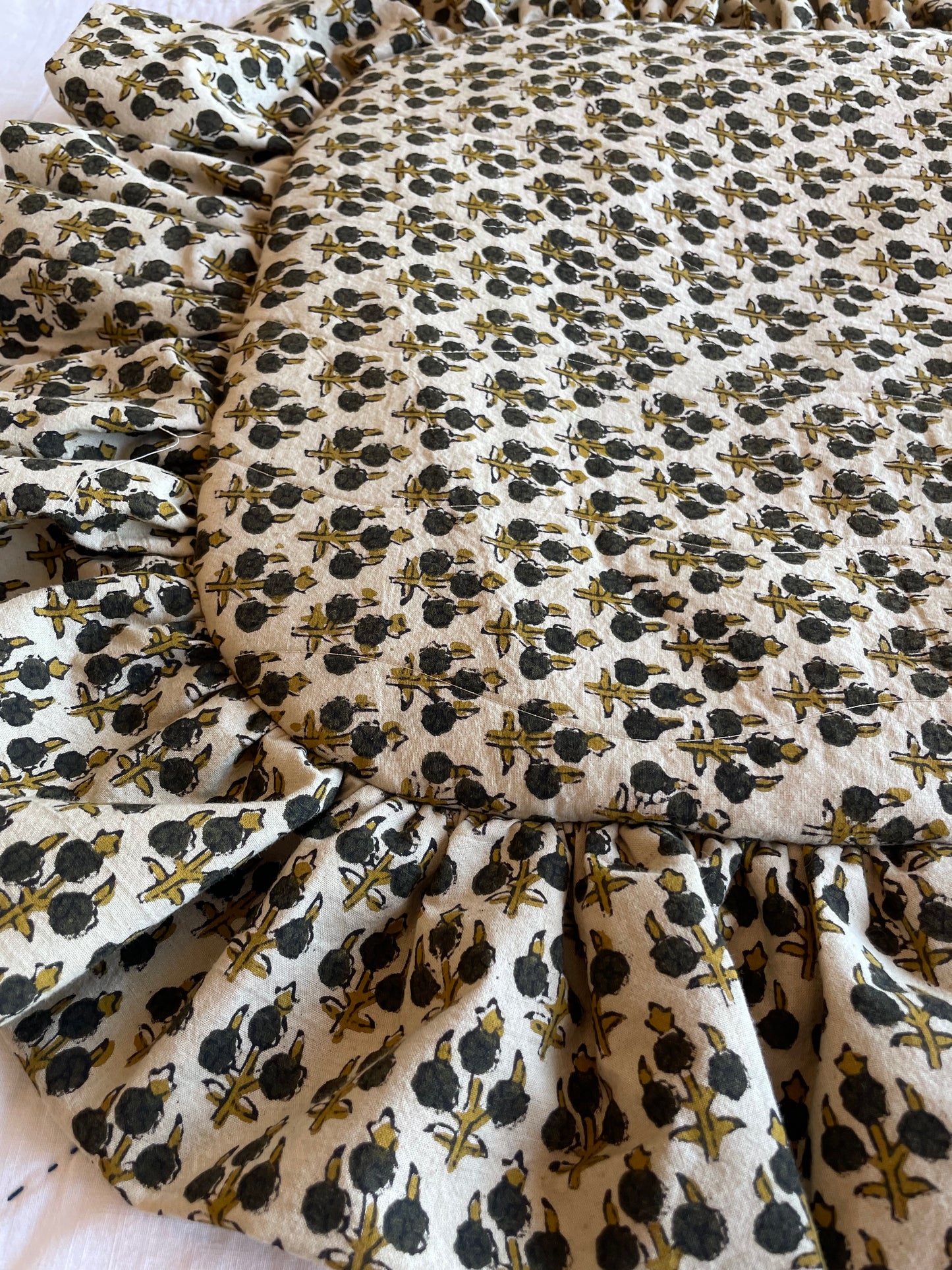 Olive and Black Block Print Tote