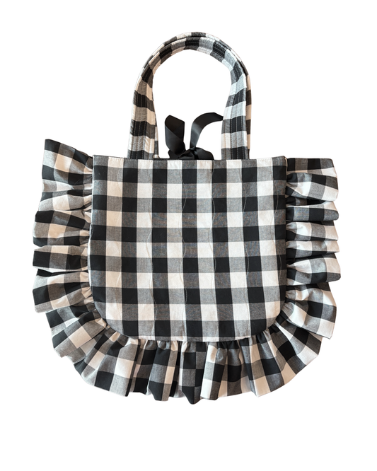 Black Gingham Tote