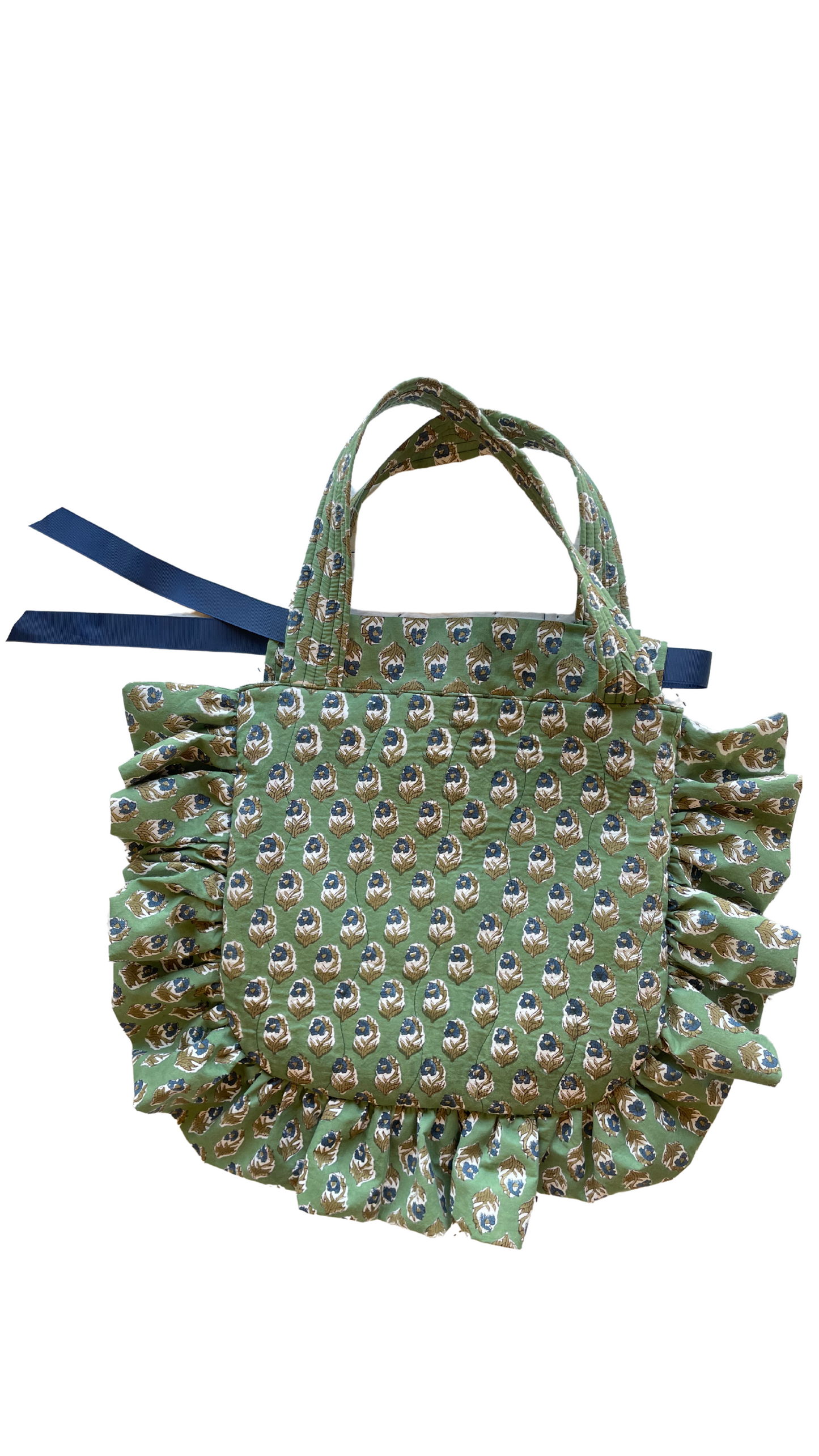 Green Block Print Tote